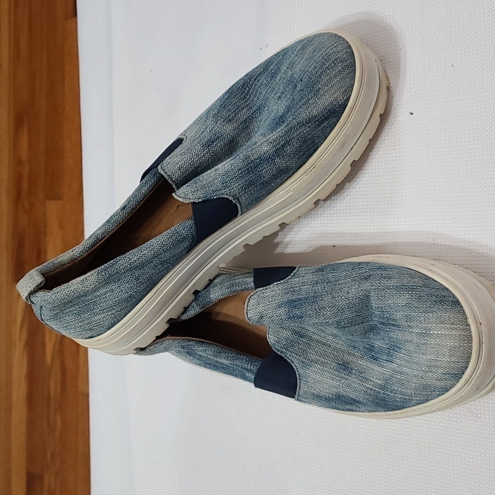 Susina Womens Chunky Loafers Shoes Slip-on Distressed Denim Size 9.5 EUC